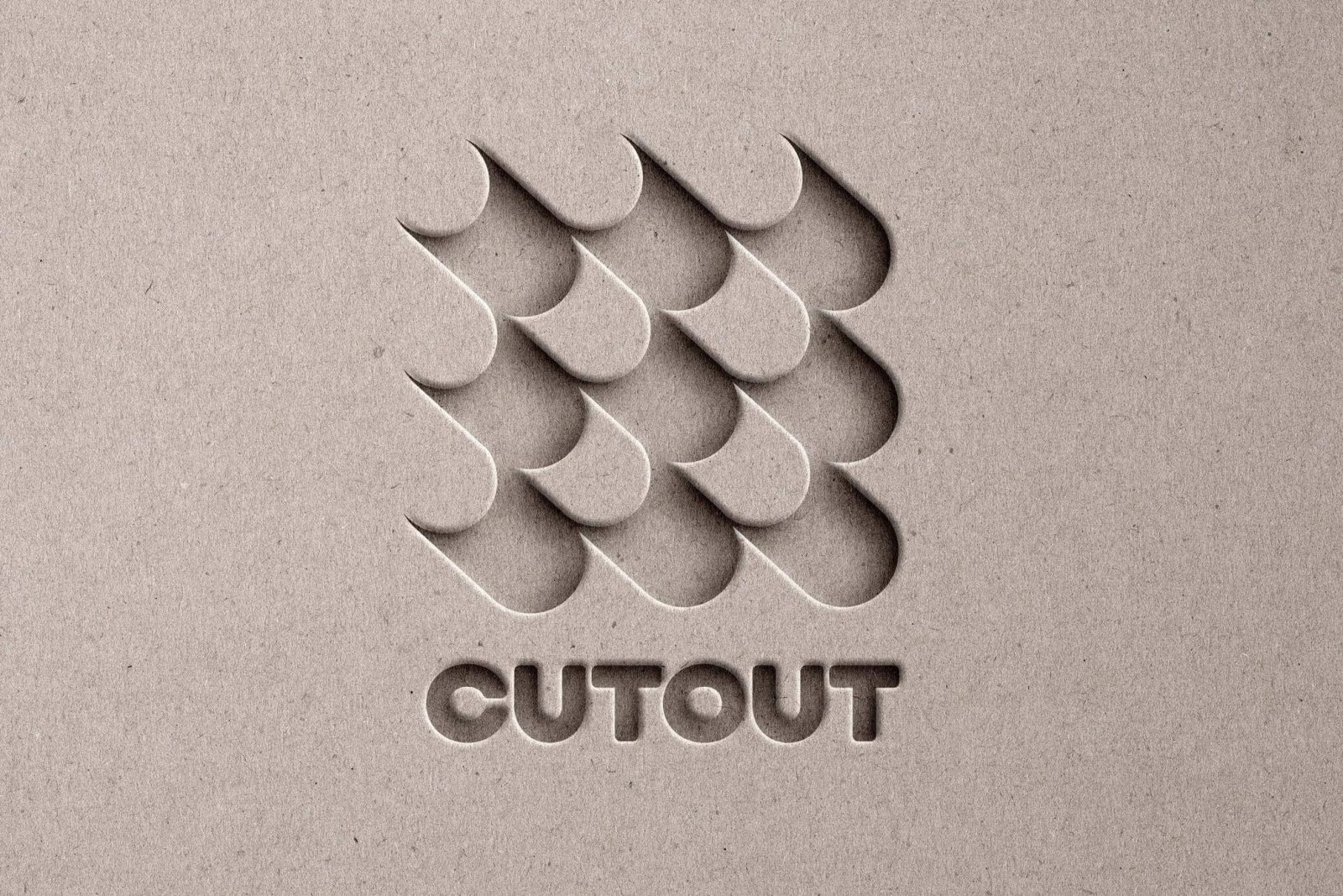 Free Paper Cutout Logo Text Effect PSD