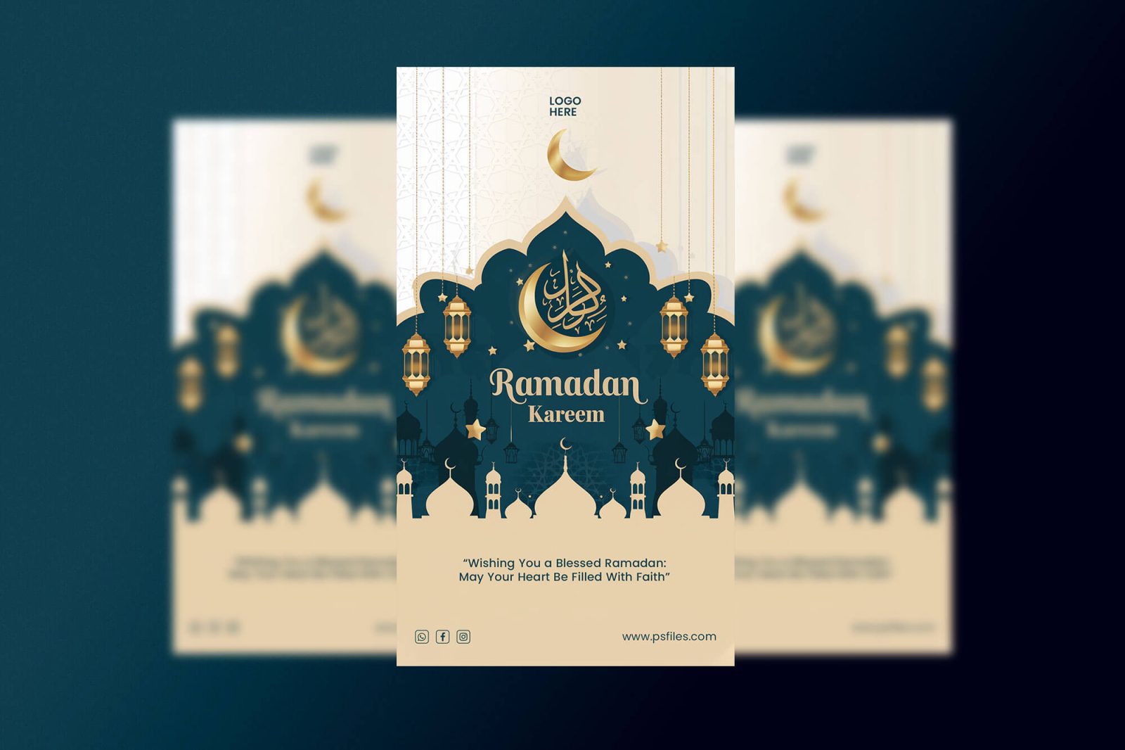Free Ramdan Kareem Social Media Flyer PSD 2025