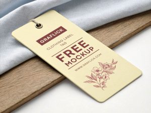 Free Rectangle Clothing Hanging Tag Mockup PSD