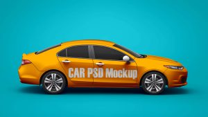 Free Right View Car Mockup PSD