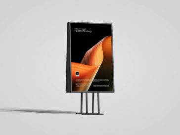 Free Tall Sandwich Board Poster A-Stand Mockup PSD