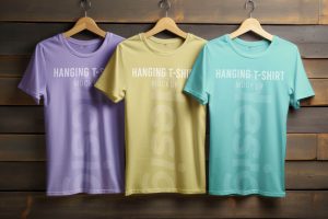 Free Wooden Hanger T-shirt Mockup PSD