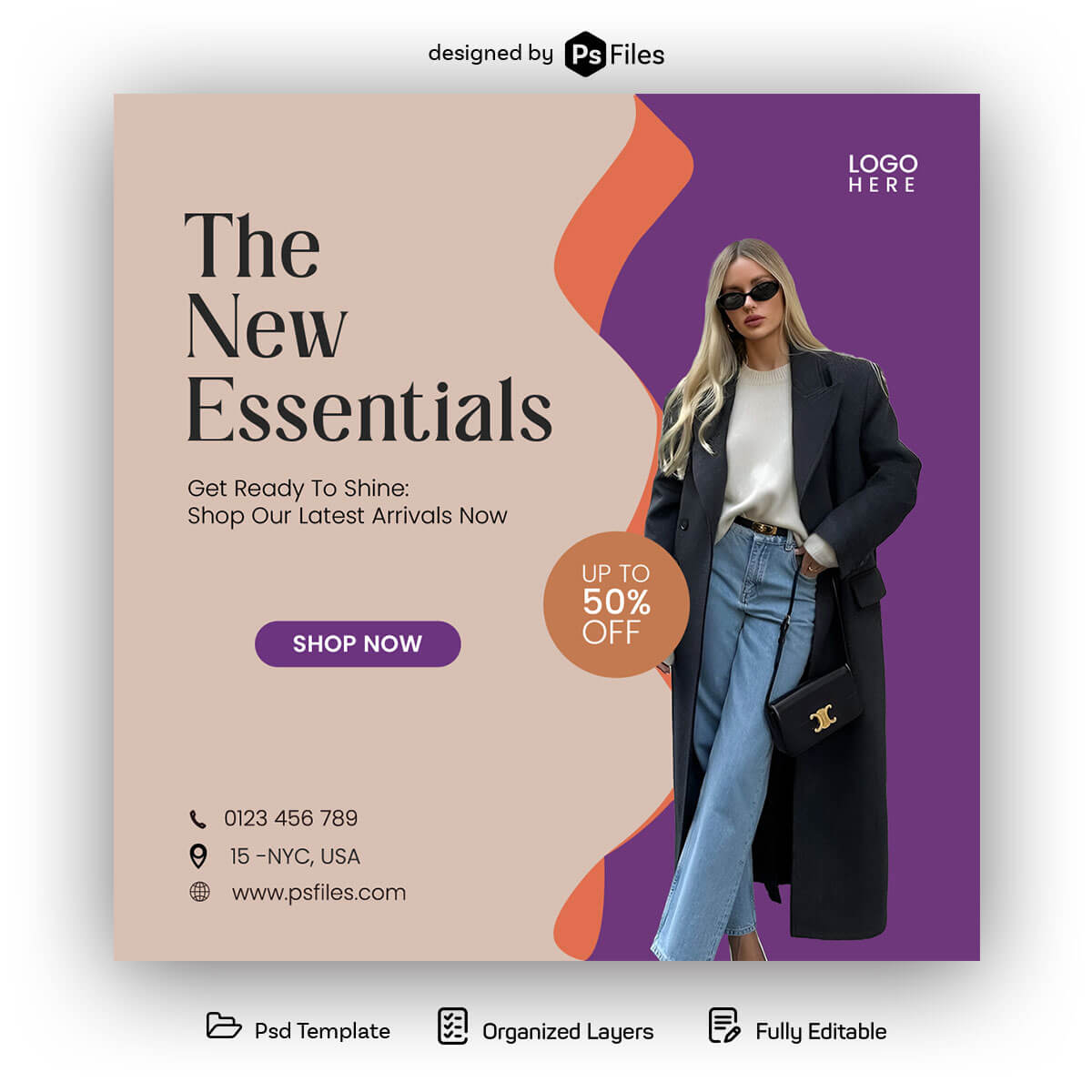 The New Essentials Fashion Style Instagram Post Template PSD