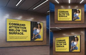 3 Free Underground Subway Billboard Mockup PSD Files