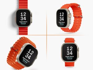 5 Free Apple Ultra Watch 2 Mockup PSD Files