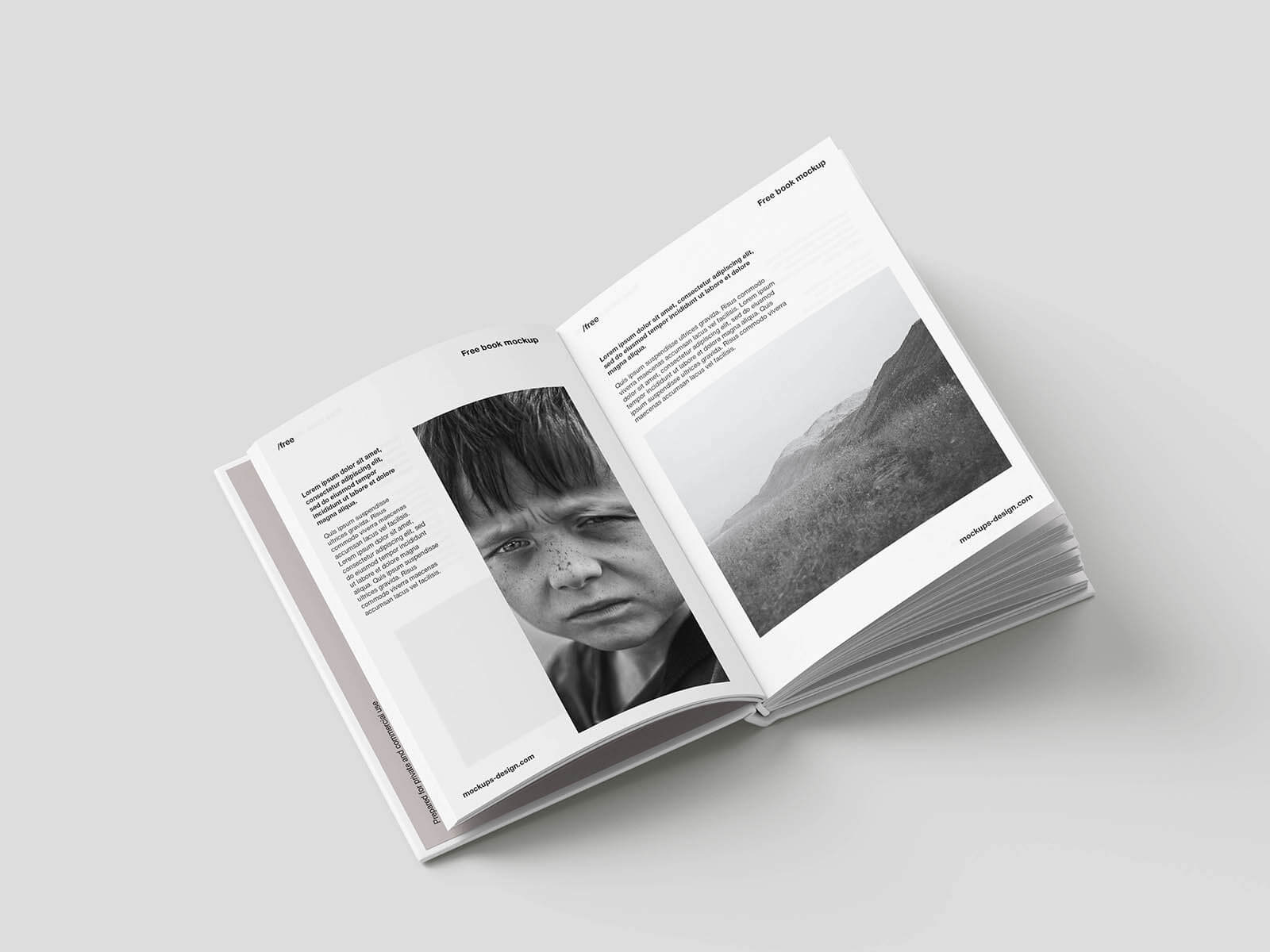 6 Free Simple Hardcover Book Mockup PSD Files