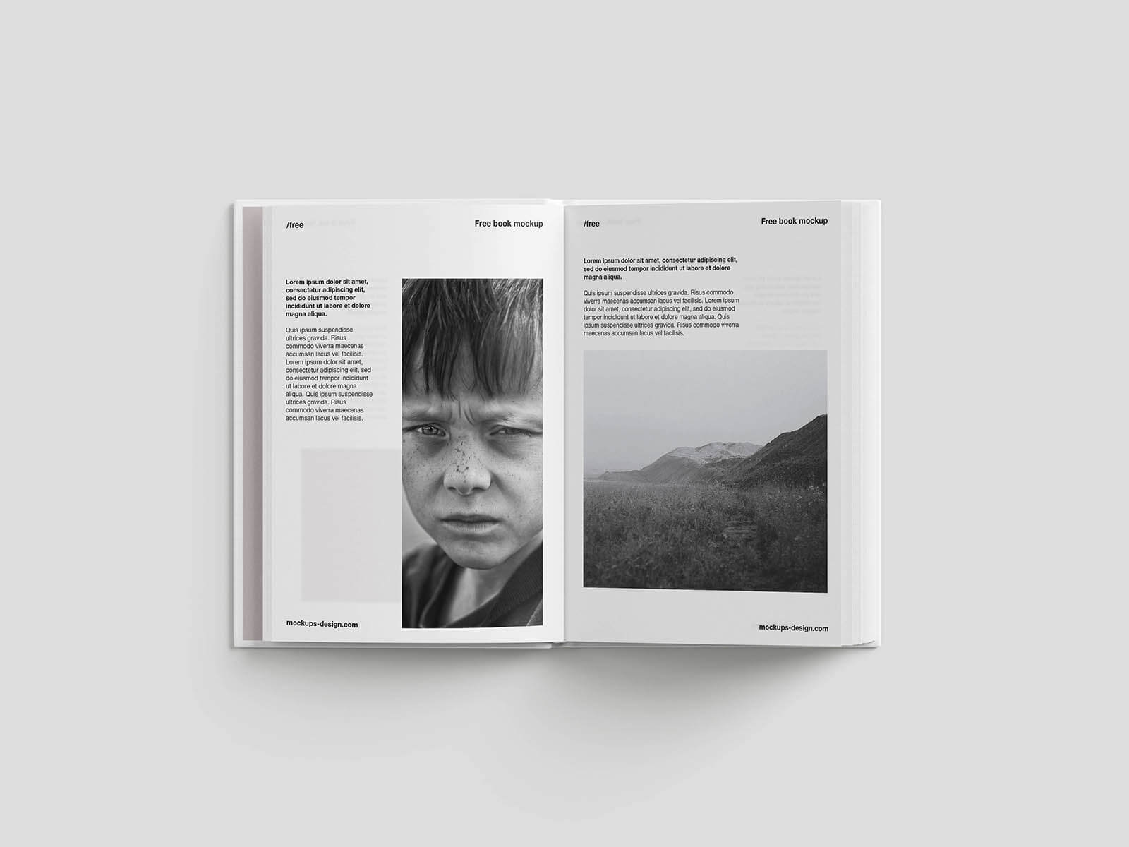 6 Free Simple Hardcover Book Mockup PSD Files