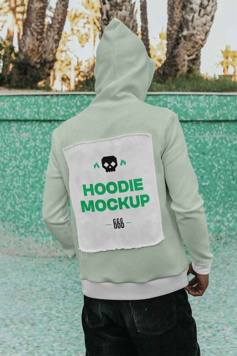 Free Back View Hoodie Mockup PSD