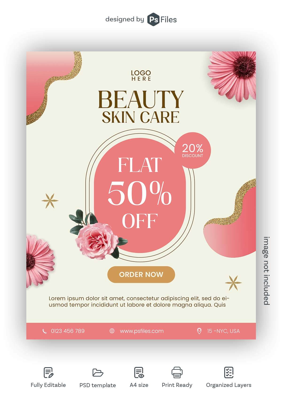 Free Beauty Skin Care Flyer PSD Template