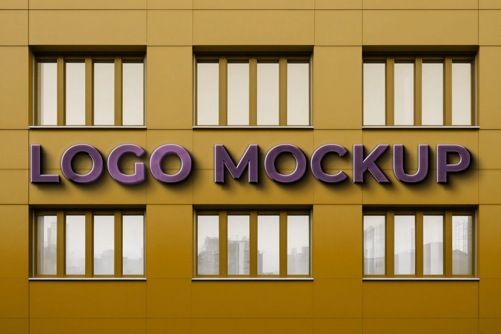 Free Building Facade Logo Mockup PSD