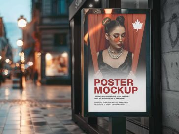 Free Bus Stop Mupi Poster Mockup PSD