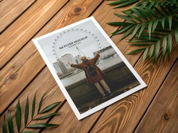 Free A6 Paper Flyer Mockup PSD