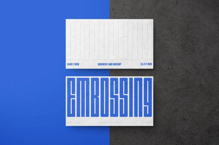 Free Embossing Business Card Mockup PSD