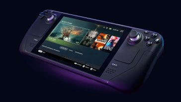 Free Hand-Held Steam Deck Game Console Mockup PSD