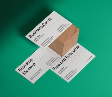 Free Identity Thick Business Cards Mockup PSD