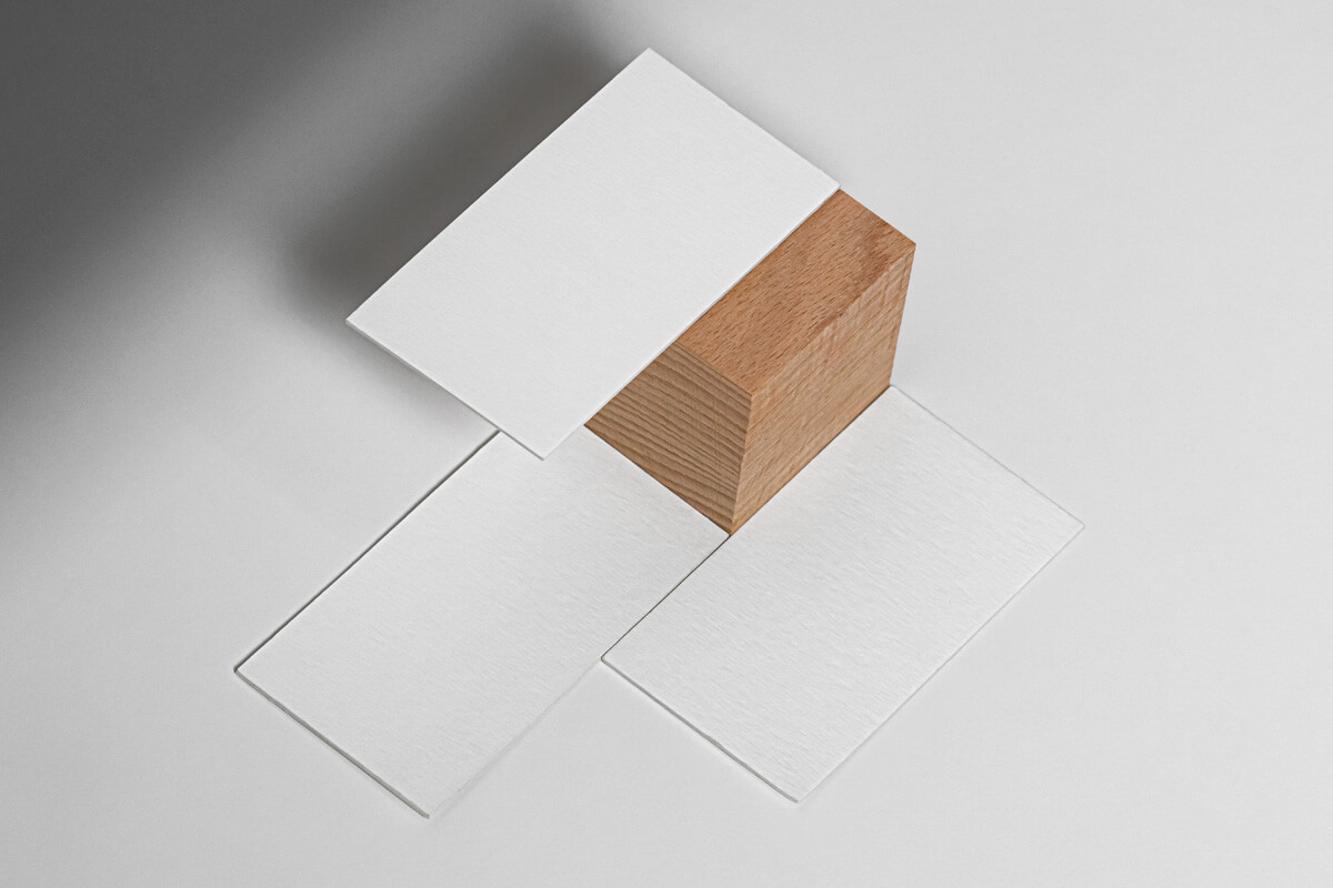 Free Identity Thick Business Cards Mockup PSD