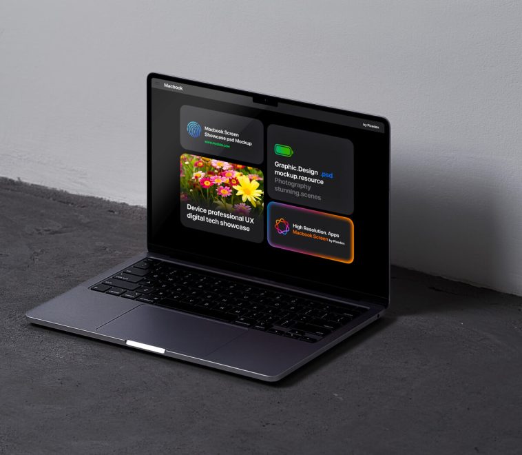 Free Premium Apple M5 MacBook Pro Mockup PSD
