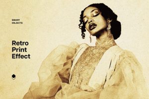 Free Retro Print Template PSD