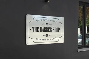 Free Storefront Plaque Sign Nameplate Mockup PSD