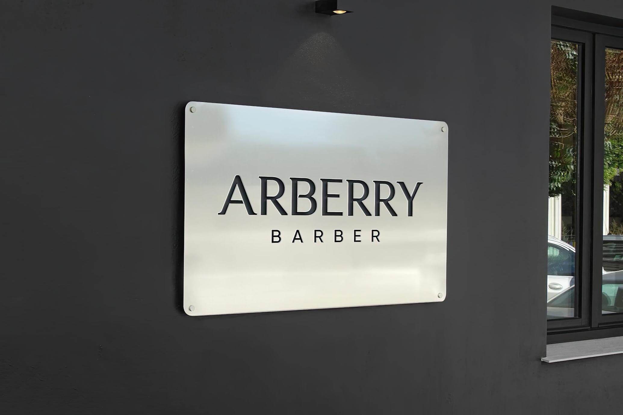 Free Storefront Plaque Sign Nameplate Mockup PSD