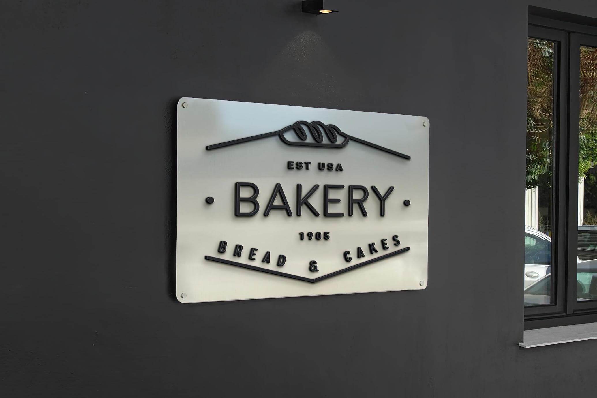 Free Storefront Plaque Sign Nameplate Mockup PSD