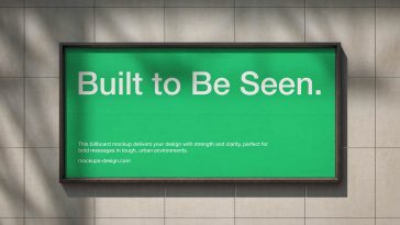 Free Tiled Wall-Mounted Billboard Mockup PSD Set