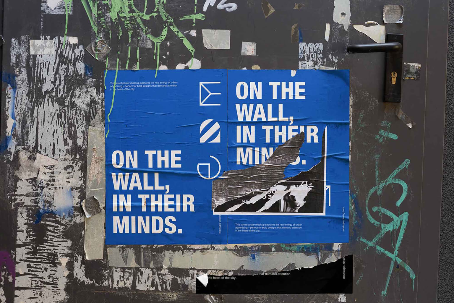 Free Torn Street Poster Mockup PSD