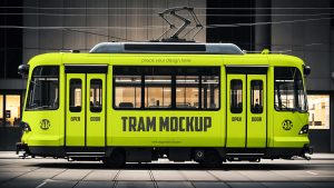 Free Tram Mockup PSD