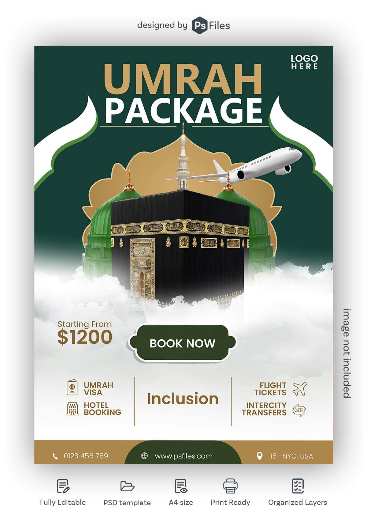 Free Umrah Package Social Media Flyer PSD