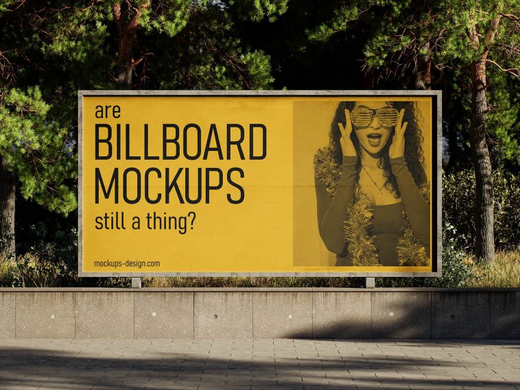 Free Urban Park Billboard Mockup PSD Set