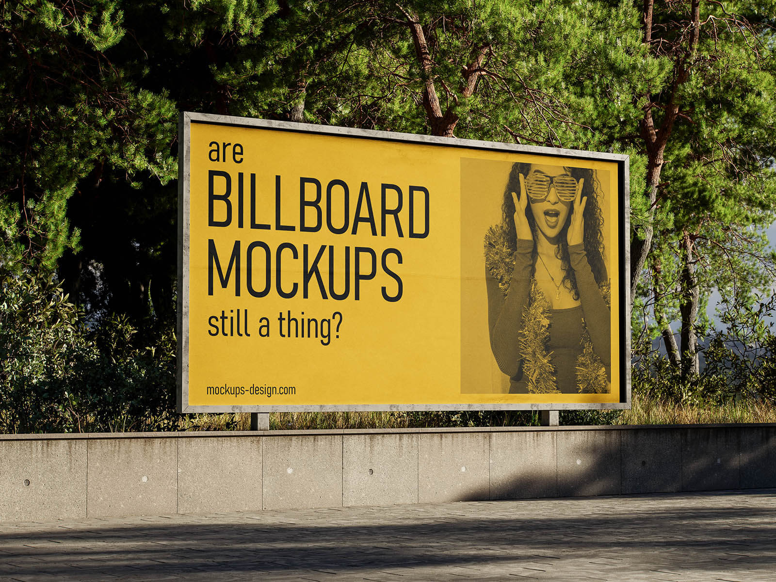 Free Urban Park Billboard Mockup PSD Set
