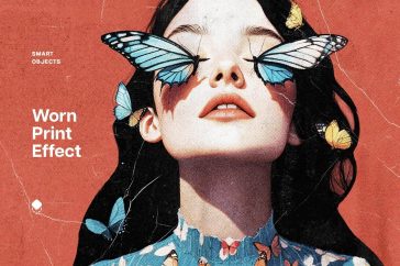 Free Vintage Worn Print Effect PSD