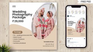 Free Wedding Photography Social Media Post PSD Template