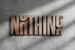 Free Wooden 3D Logo Mockup PSD