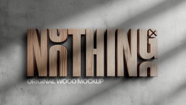 Free Wooden 3D Logo Mockup PSD