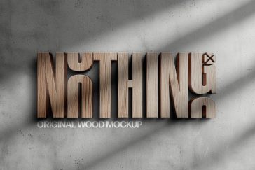 Free Wooden 3D Logo Mockup PSD