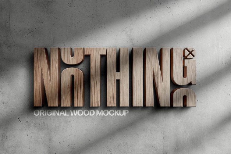 Free Wooden 3D Logo Mockup PSD