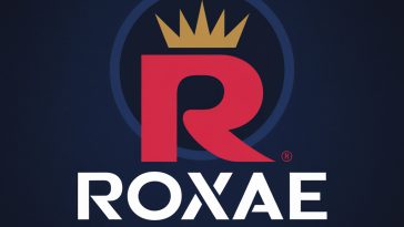 Minimalist logo with red "R" and gold crown on dark blue background, white "Lifestyle" text in modern sans-serif font