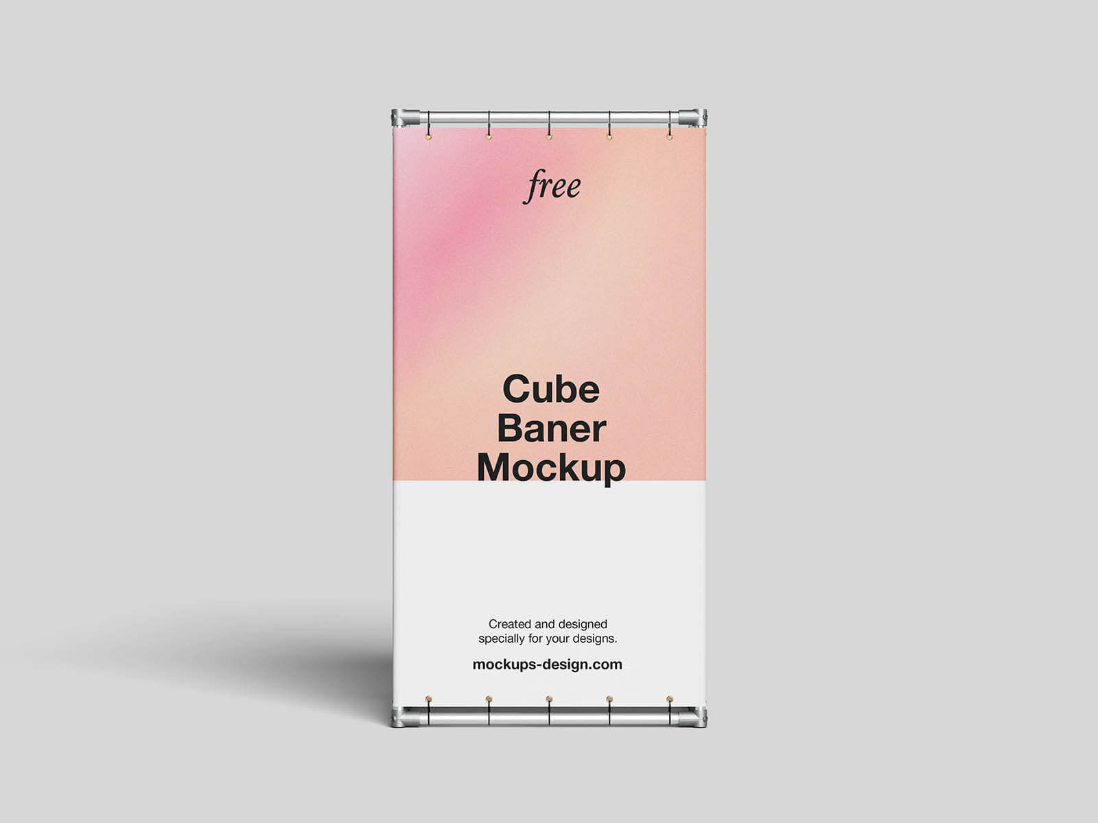 3 Free 4-Sided Cube Banner Stand Mockup PSD Files