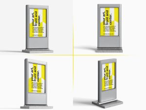 4 Free Stand Alone Citylight Mupi Mockup PSD Files