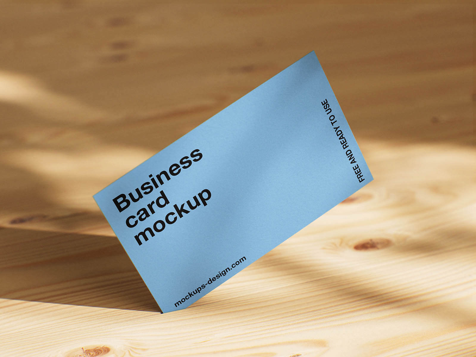 5 Free Business Cards On Wooden Planks Mockup PSD Files