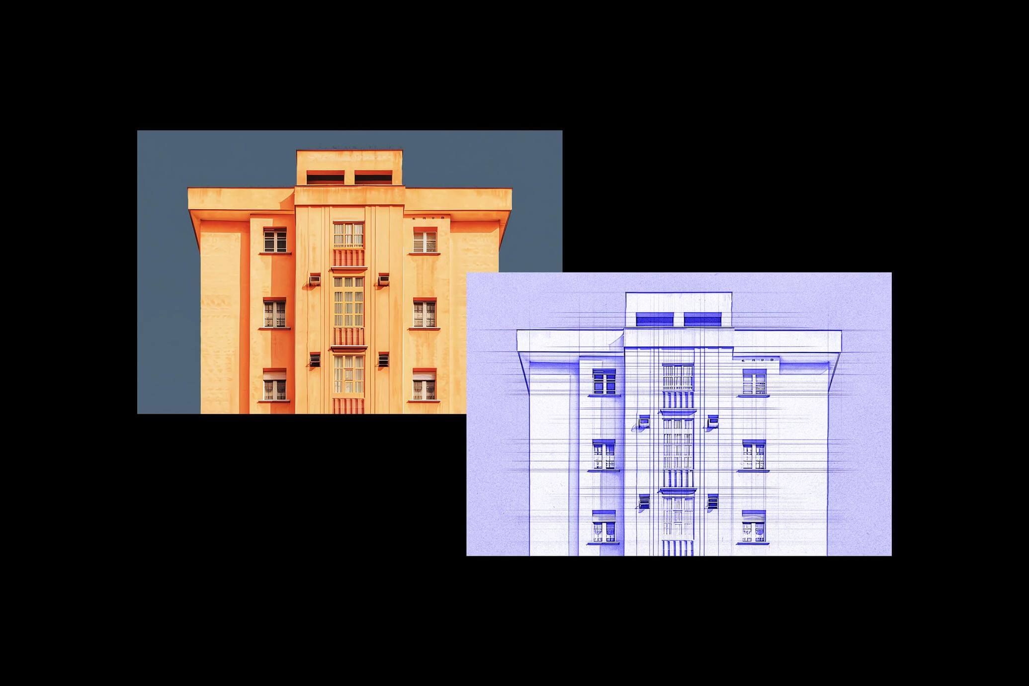 Free Architectural Sketch Photo Effect PSD