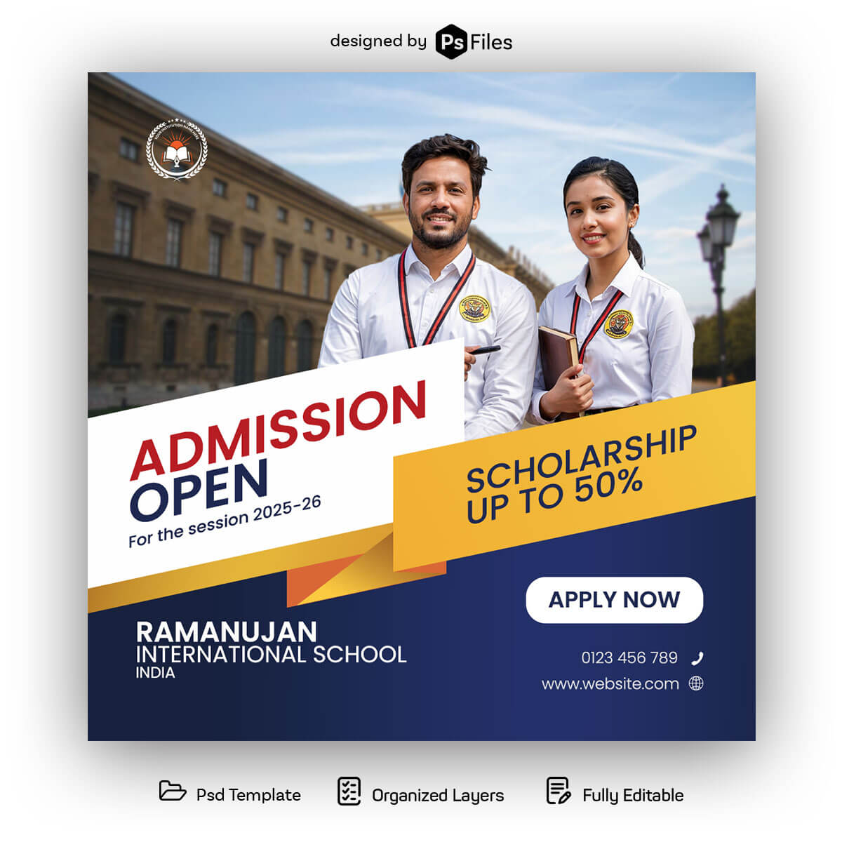 Free College Admission Open Instagram Post Design Template PSD