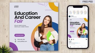 Free Education & Career Fair Instagram Post PSD