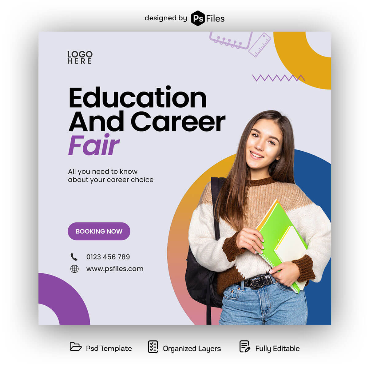 Free Education & Career Fair Instagram Post PSD