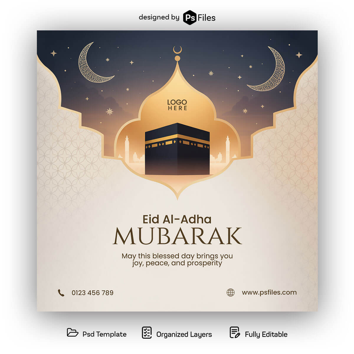 Free Eid Al-Adha Social Media Poster PSD 2025