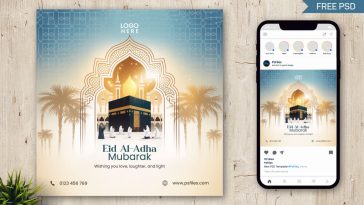 Free Eid Al-Adha Social Media Poster PSD Template