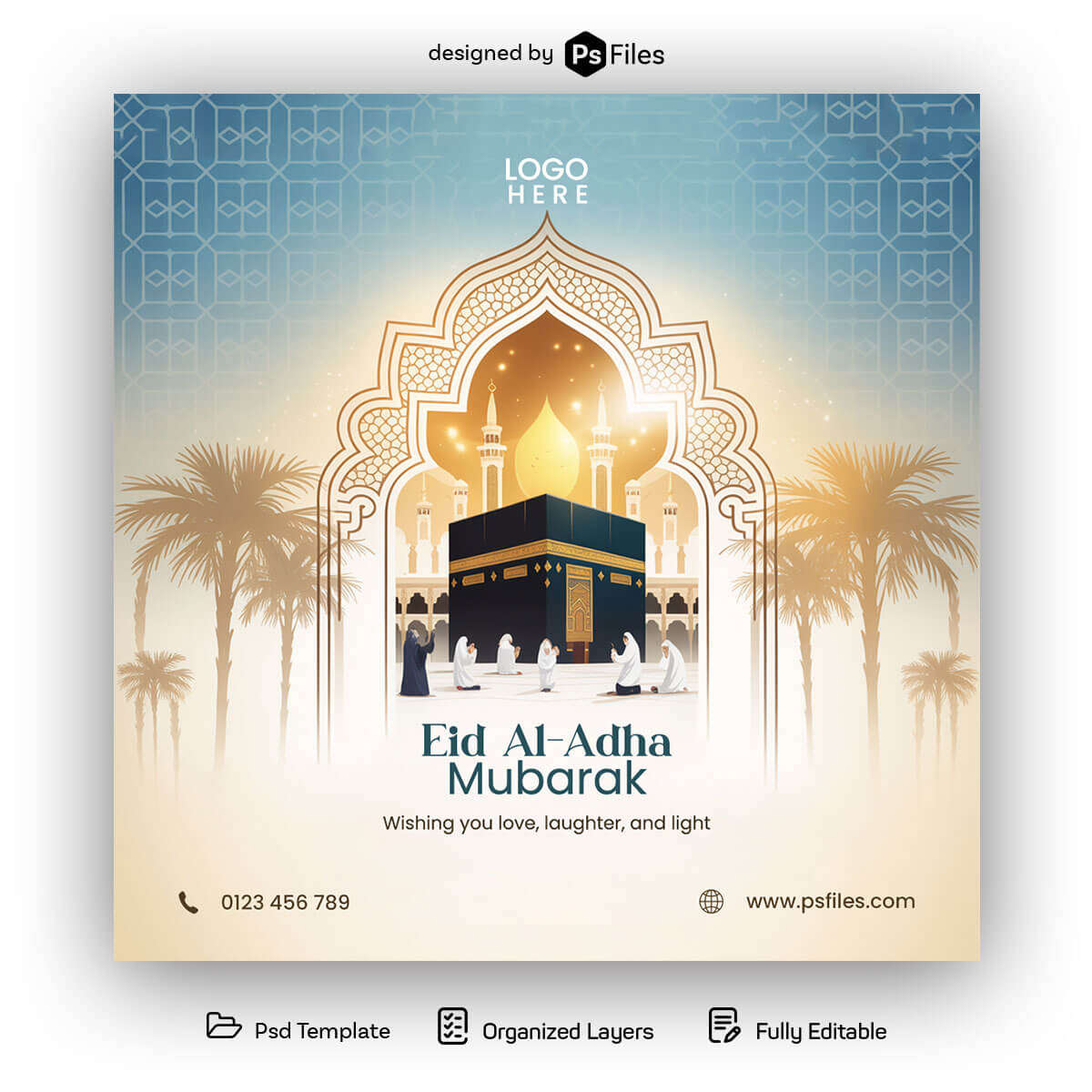 Free Eid Al-Adha Social Media Poster PSD Template