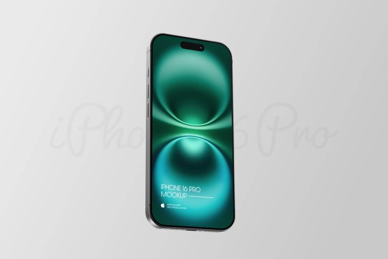 Free Floating iPhone 16 Pro Mockup PSD