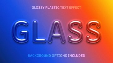 Free Glossy Plastic Text Effect PSD